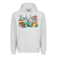 Dove Grey Easter Hippopotamus coffee cups Easter Day Premium Hoodie - CowGirlArtShop