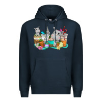 Navy Easter Hippopotamus coffee cups Easter Day Premium Hoodie - CowGirlArtShop