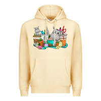 Pina Colada Easter Hippopotamus coffee cups Easter Day Premium Hoodie - CowGirlArtShop