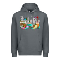 Rock Easter Hippopotamus coffee cups Easter Day Premium Hoodie - CowGirlArtShop