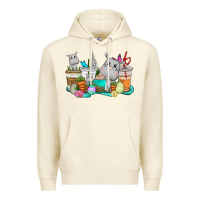 Sandshell Easter Hippopotamus coffee cups Easter Day Premium Hoodie - CowGirlArtShop