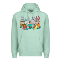 Seafoam Easter Hippopotamus coffee cups Easter Day Premium Hoodie - CowGirlArtShop