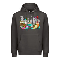 Smoke Easter Hippopotamus coffee cups Easter Day Premium Hoodie - CowGirlArtShop