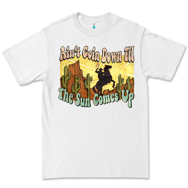 Aint Goin Down Til The Sun Comes Up Cowboy Premium Tee by NancyCooperArtShop | Teevron