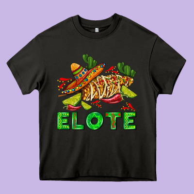Elote Corn Sombrero Lime And  Cactus Heavy Core Tee Designed By Adodesignshop