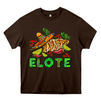 Chocolate Brown Elote corn sombrero lime and  cactus Heavy Core Tee - AdoDesignShop