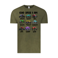 Vintage Olive god says i am Vintage Tee - MaliasSmallBusiness