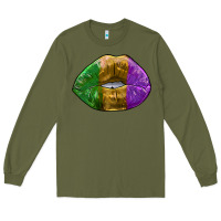 Army Green mardi gras kiss Long Sleeve Tee - RanaPortraitStore