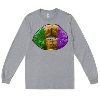 Heather Grey mardi gras kiss Long Sleeve Tee - RanaPortraitStore