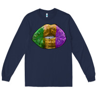 Navy mardi gras kiss Long Sleeve Tee - RanaPortraitStore