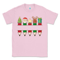 Bubblegum Pink add your personalization christmas pencils Classic Tee - MaliasSmallBusiness