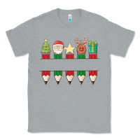 Heather Grey add your personalization christmas pencils Classic Tee - MaliasSmallBusiness