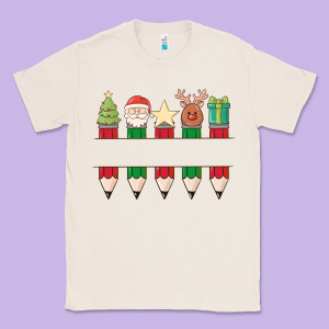 Add Your Personalization Christmas Pencils Classic Tee Designed By Maliassmallbusiness