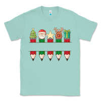 Seafoam add your personalization christmas pencils Classic Tee - MaliasSmallBusiness