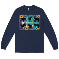 Navy cow sunflower leopard Long Sleeve Tee - Artiststas
