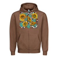Chestnut turquoise sunflowers with gemstones Zipper Hoodie - TumblerDesignByShophia