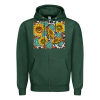Sports Green turquoise sunflowers with gemstones Zipper Hoodie - TumblerDesignByShophia