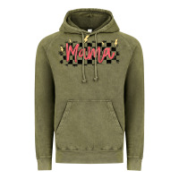 Vintage Olive checkered mama Vintage Hoodie - MaliasSmallBusiness