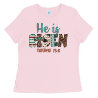 Bubblegum Pink he is risen Ladies Tee - Artiststas