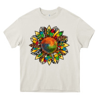 Cream autism awareness cowhide leopard sunflower Heavy Core Tee - Artiststas