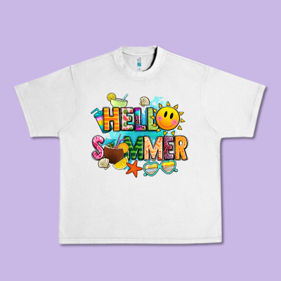 Hello Summer Urban Heavy Tee Designed By Jahusdesignshop