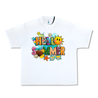 White hello summer Urban Heavy Tee - JahusDesignShop