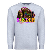 Heather Grey football sister Premium Sweatshirt - OliviaCreatesArt