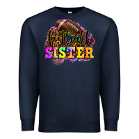 Navy football sister Premium Sweatshirt - OliviaCreatesArt