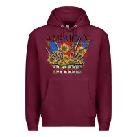 Burgundy American babe 4th of july Premium Hoodie - CowGirlArtShop