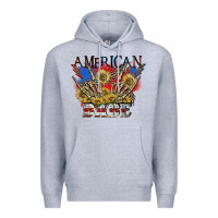 Heather Grey American babe 4th of july Premium Hoodie - CowGirlArtShop