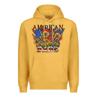 Mustard American babe 4th of july Premium Hoodie - CowGirlArtShop