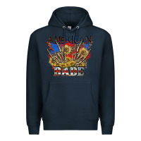 Navy American babe 4th of july Premium Hoodie - CowGirlArtShop