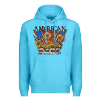 Ocean Blue American babe 4th of july Premium Hoodie - CowGirlArtShop