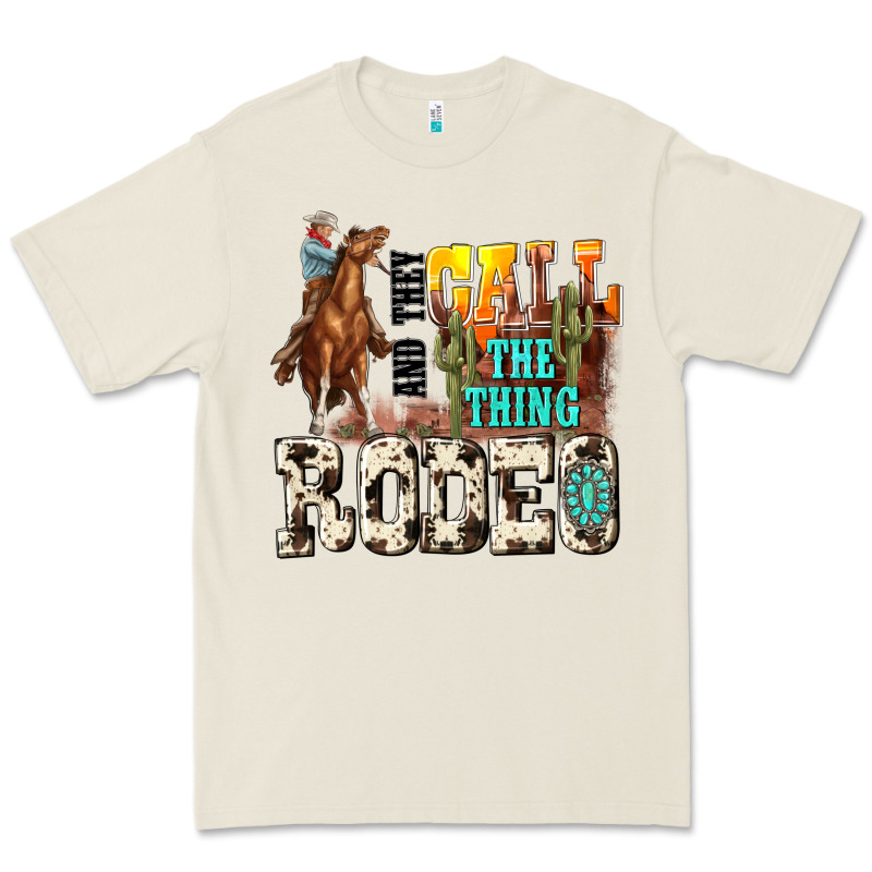 And They Call The Thing Rodeo Premium Tee by NancyCooperArtShop | Teevron