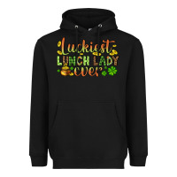 Black St. Patrick's Luckiest lunch lady ever Heavyweight Hoodie - OliviaCreatesArt