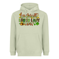 Matcha St. Patrick's Luckiest lunch lady ever Heavyweight Hoodie - OliviaCreatesArt
