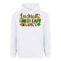 White St. Patrick's Luckiest lunch lady ever Heavyweight Hoodie - OliviaCreatesArt