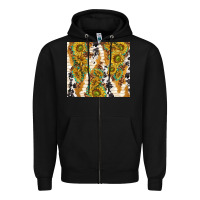 Black sunflowers with patterns Zipper Hoodie - TumblerDesignByShophia