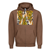 Chestnut sunflowers with patterns Zipper Hoodie - TumblerDesignByShophia