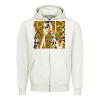 Oatmeal Heather sunflowers with patterns Zipper Hoodie - TumblerDesignByShophia