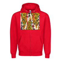 Red sunflowers with patterns Zipper Hoodie - TumblerDesignByShophia