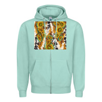 Seafoam sunflowers with patterns Zipper Hoodie - TumblerDesignByShophia