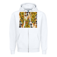White sunflowers with patterns Zipper Hoodie - TumblerDesignByShophia