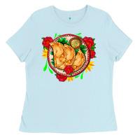 Baby Blue empanadas plate and roses Ladies Tee - AdoDesignShop