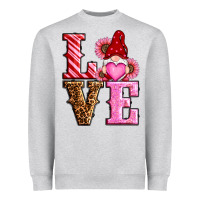 Heather Grey love valentines day gnomes Heavyweight Sweatshirt - RanaPortraitStore