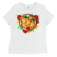 White empanadas plate and roses Ladies Tee - AdoDesignShop