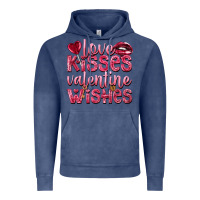 Vintage Denim love kisses valentine wishes Vintage Hoodie - NancyCooperArtShop