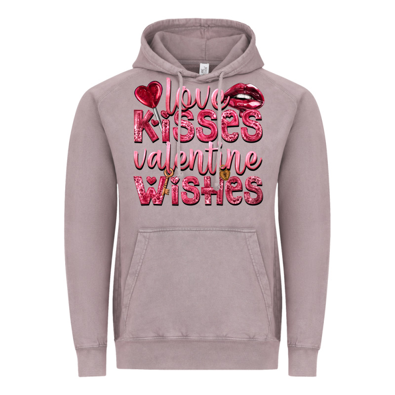 Love Kisses Valentine Wishes Vintage Hoodie by NancyCooperArtShop | Teevron
