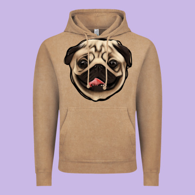 Pug Vintage Hoodie Designed By Jasminsmagicworld