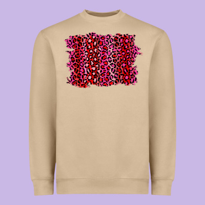 Pink Leopard Background Heavyweight Sweatshirt Designed By Ranaportraitstore